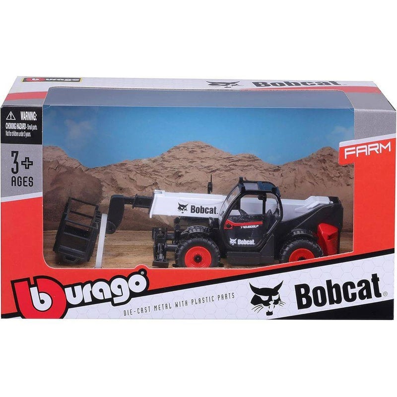 Bburago Bobcat T40.180SLP Telescopic Loader with Work Platform Die-cast Vehicle (1:50, White/Black) - Image 1